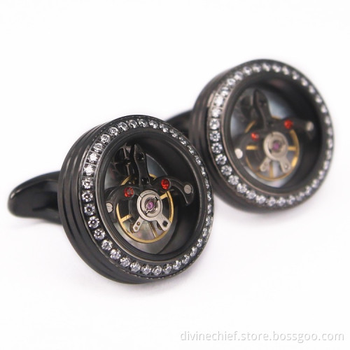 Make Custom Your Logo Stainless Steel Movement Cufflinks For Men